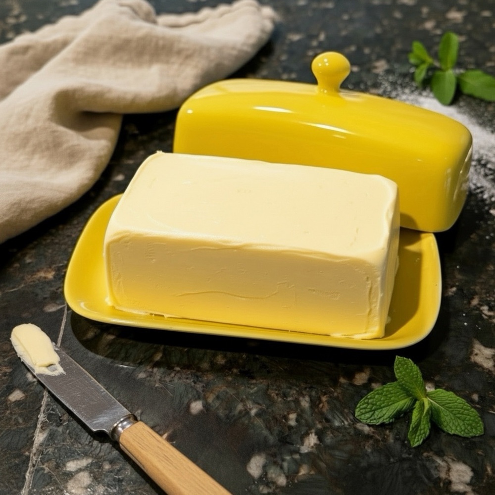Now Designs Rectangular Butter Dish Lemon Yellow w Lid Dishwasher/Microwave Safe
